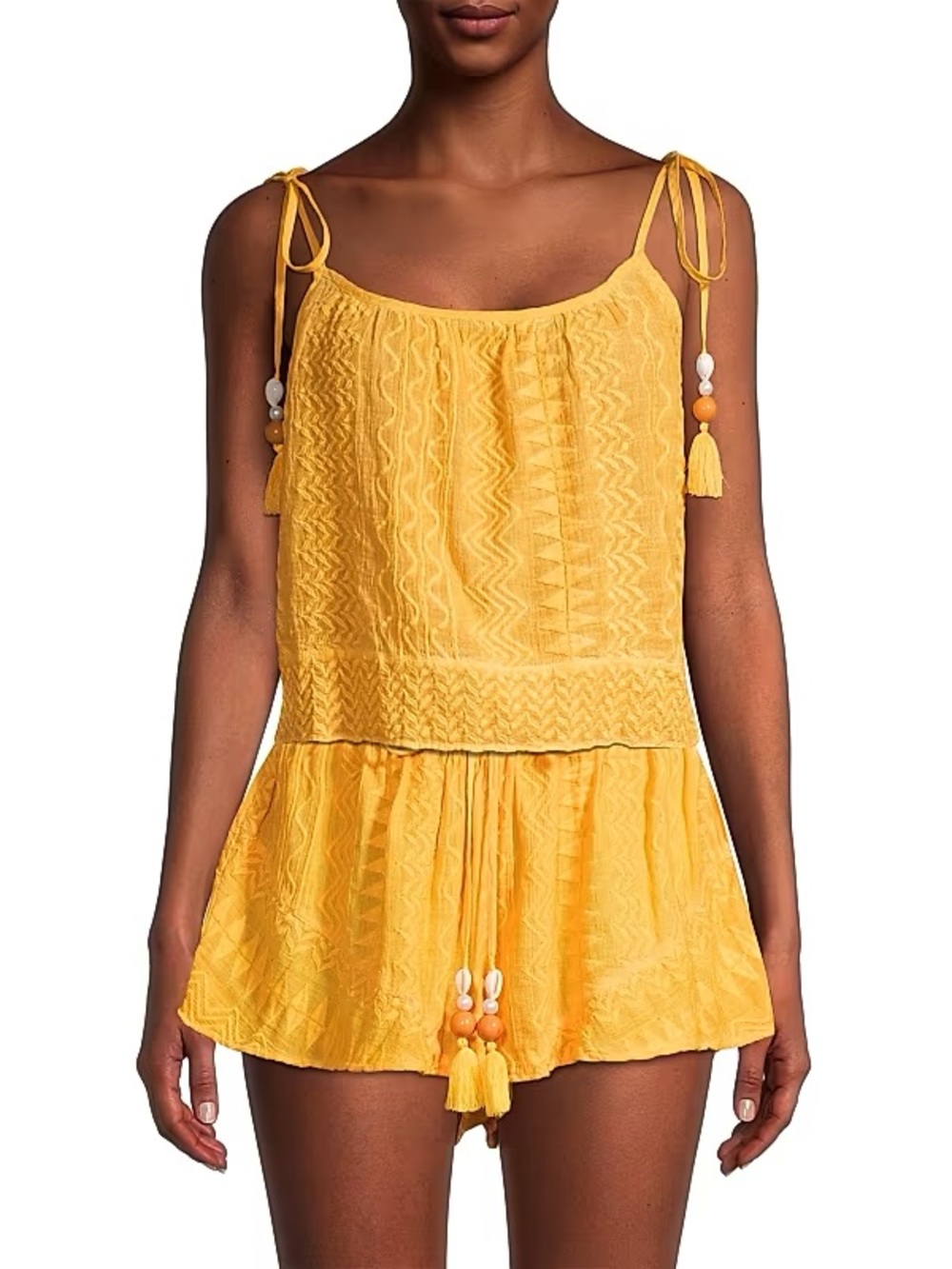 Ramy Brook Rocco Embroidered Tie-Shoulder Tank NWT